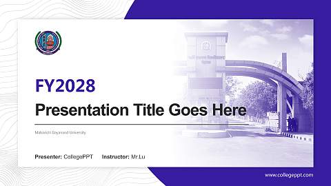 Maharishi Dayanand University Academic Presentation/Research Findings Report PPT Template