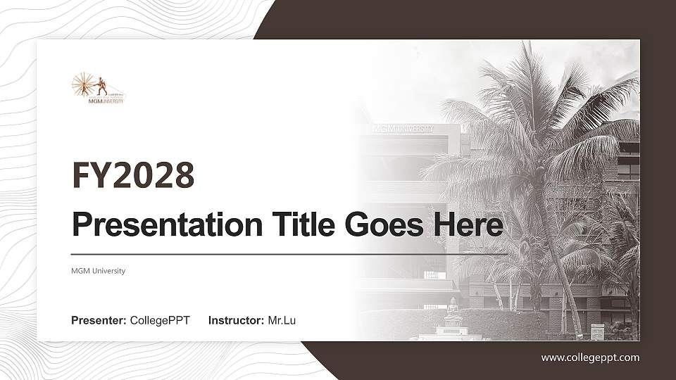 MGM University Academic Presentation/Research Findings Report PPT Template16:9 ratio PPT effect preview image