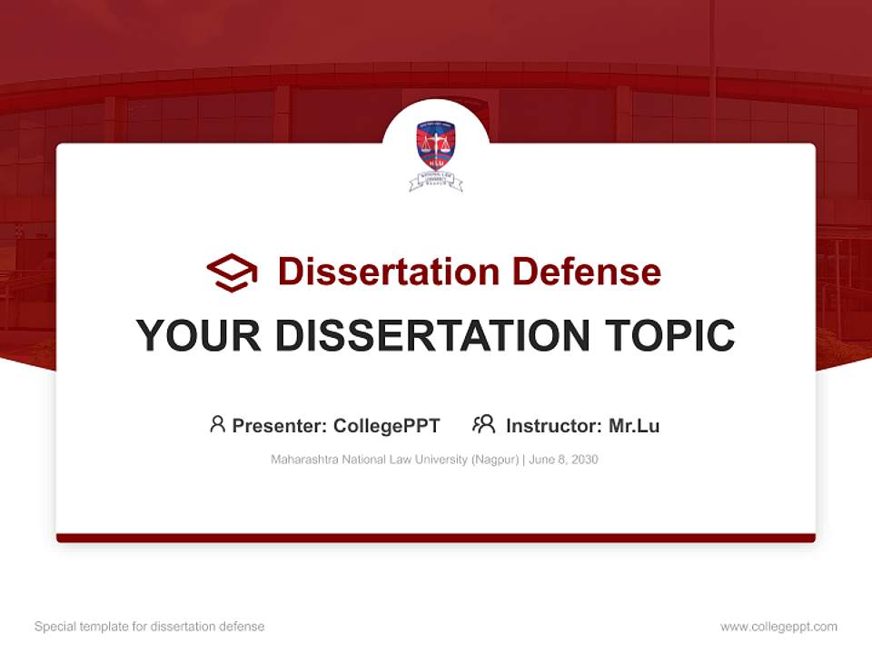 Maharashtra National Law University (Nagpur) Graduation Thesis Defense PPT Template4:3 ratio PPT effect preview image7