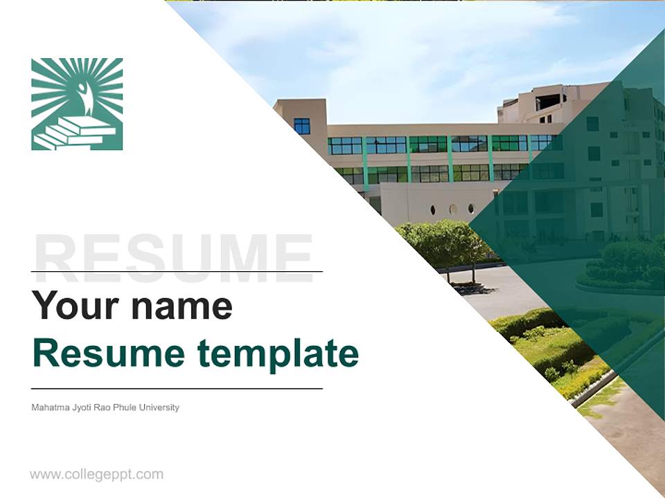 Mahatma Jyoti Rao Phule University Resume PPT Template4:3 ratio PPT effect preview image5