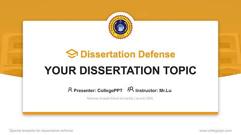 Maharaj Vinayak Global University Graduation Thesis Defense PPT Template