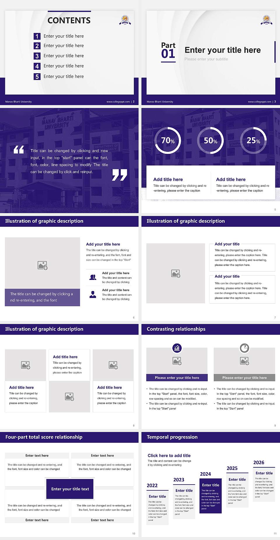 Manav Bharti University Thesis Proposal/Graduation Defense PPT Template4:3 ratio PPT effect preview image2