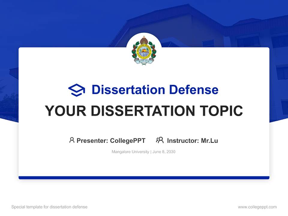 Mangalore University Graduation Thesis Defense PPT Template4:3 ratio PPT effect preview image7