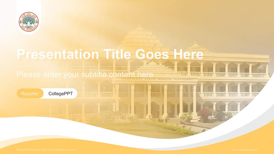 Maharishi Mahesh Yogi Vedic Vishwavidyalaya Lecture Sharing and Networking Event PPT Template16:9 ratio PPT effect preview image