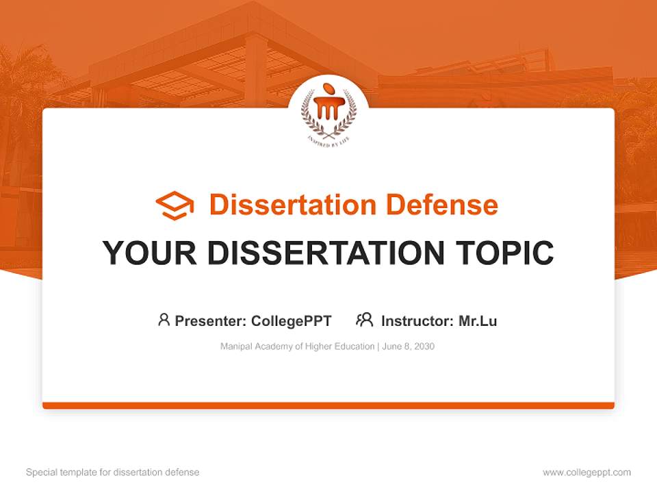 Manipal Academy of Higher Education Graduation Thesis Defense PPT Template4:3 ratio PPT effect preview image7