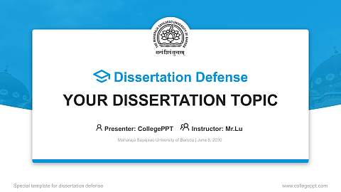 Maharaja Sayajirao University of Baroda Graduation Thesis Defense PPT Template