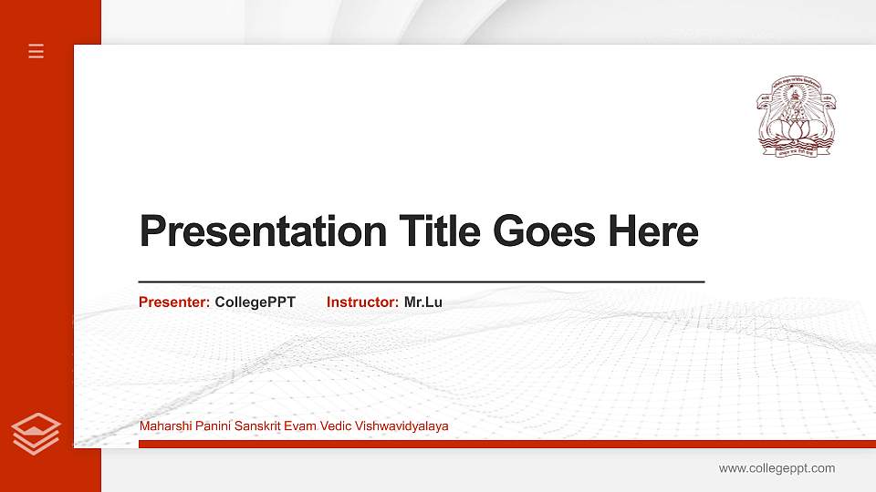 Maharshi Panini Sanskrit Evam Vedic Vishwavidyalaya Thesis Proposal/Graduation Defense PPT Template16:9 ratio PPT effect preview image