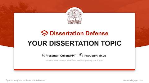 Maharshi Panini Sanskrit Evam Vedic Vishwavidyalaya Graduation Thesis Defense PPT Template