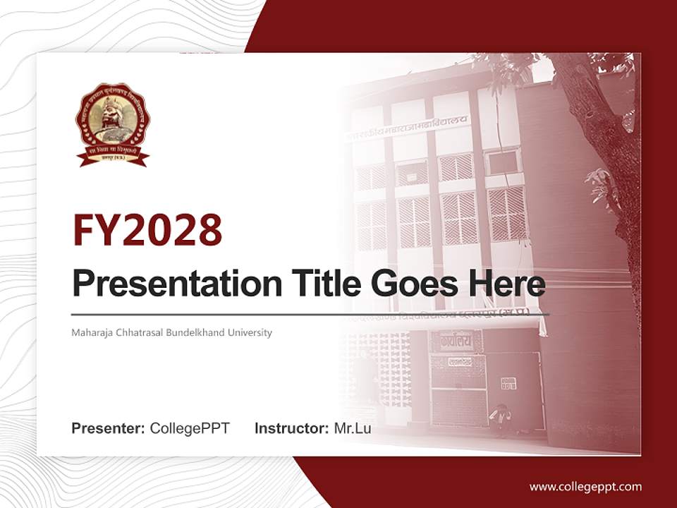 Maharaja Chhatrasal Bundelkhand University Academic Presentation/Research Findings Report PPT Template4:3 ratio PPT effect preview image5