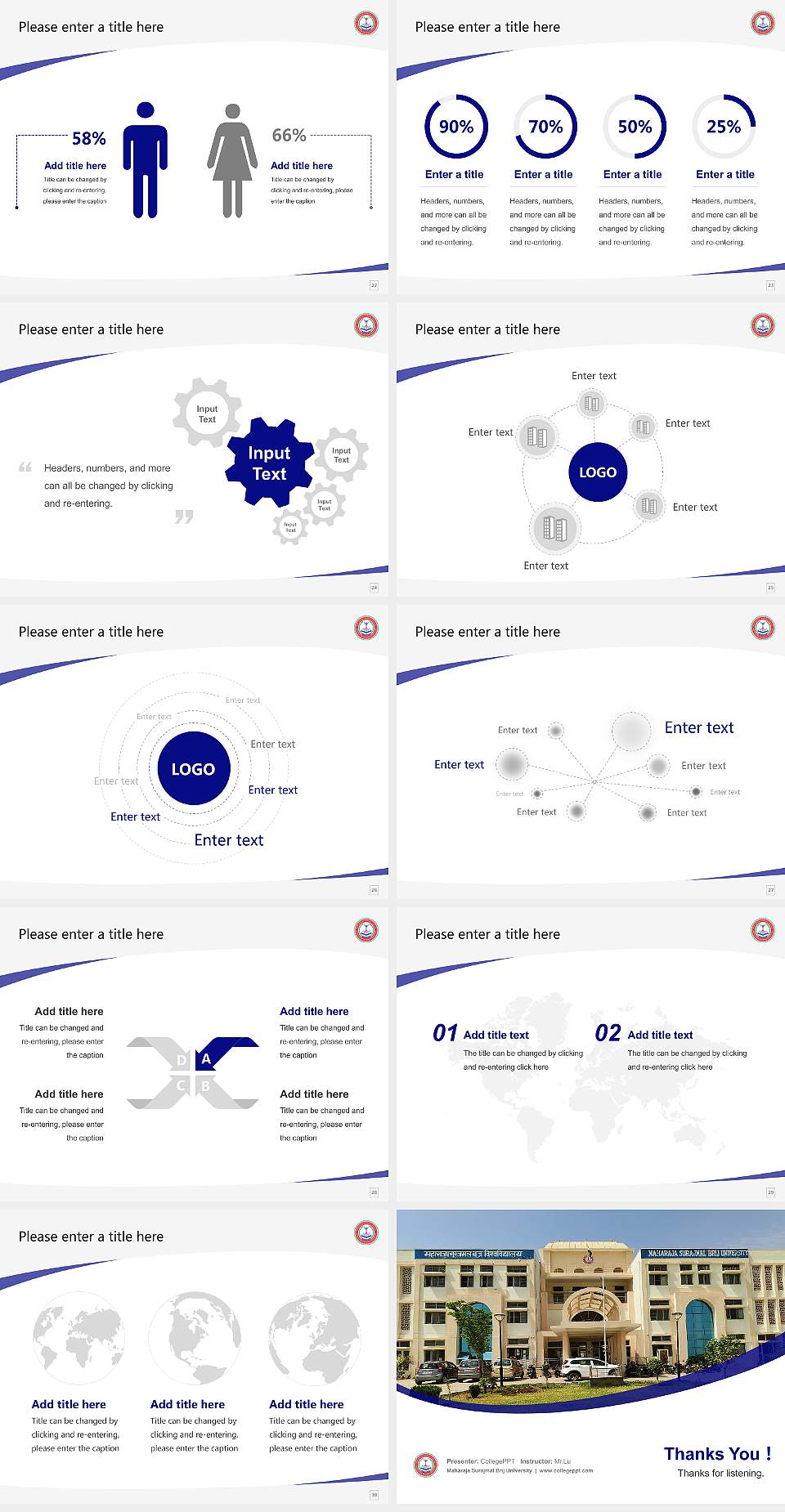 Maharaja Surajmal Brij University Course/Courseware Creation PPT Template4:3 ratio PPT effect preview image4