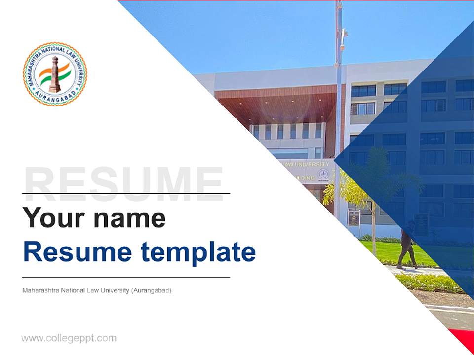Maharashtra National Law University (Aurangabad) Resume PPT Template4:3 ratio PPT effect preview image5