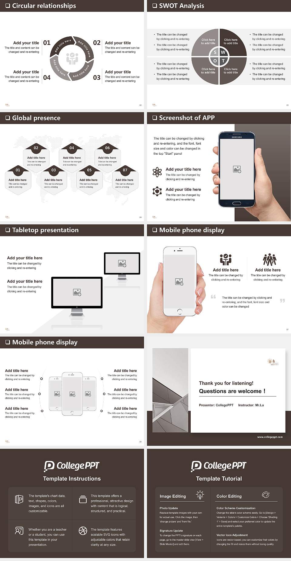 MGM University General PPT Template4:3 ratio PPT effect preview image5