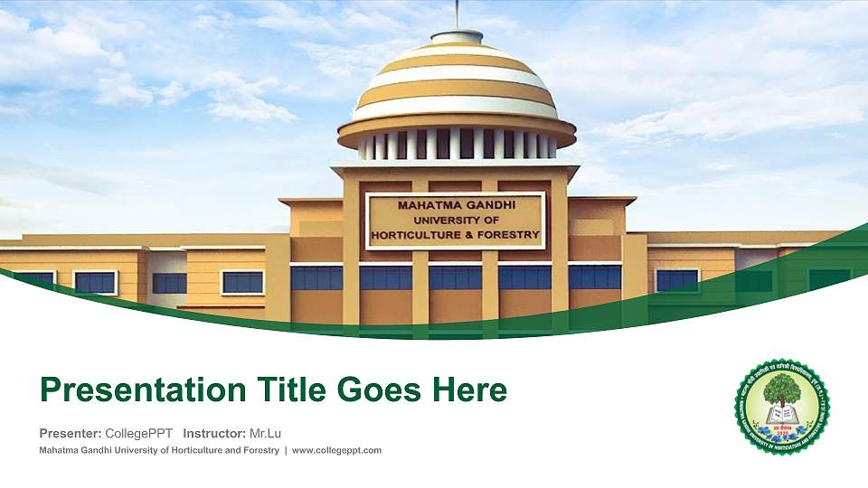 Mahatma Gandhi University of Horticulture and Forestry Course/Courseware Creation PPT Template16:9 ratio PPT effect preview image