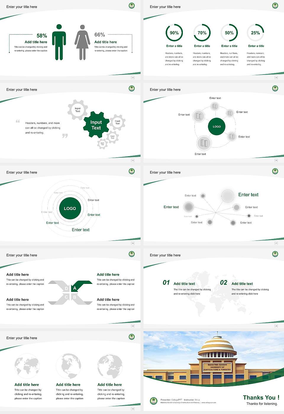 Mahatma Gandhi University of Horticulture and Forestry Course/Courseware Creation PPT Template16:9 ratio PPT effect preview image4