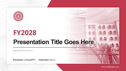 Maharaja Bir Bikram University Academic Presentation/Research Findings Report PPT Template