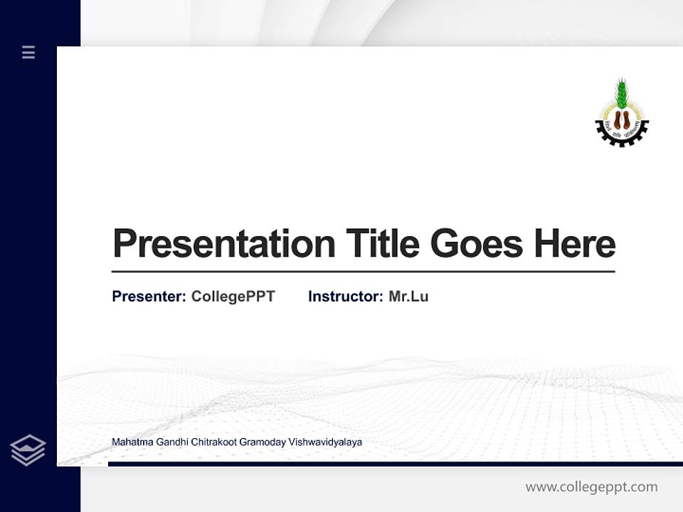 Mahatma Gandhi Chitrakoot Gramoday Vishwavidyalaya Thesis Proposal/Graduation Defense PPT Template4:3 ratio PPT effect preview image5