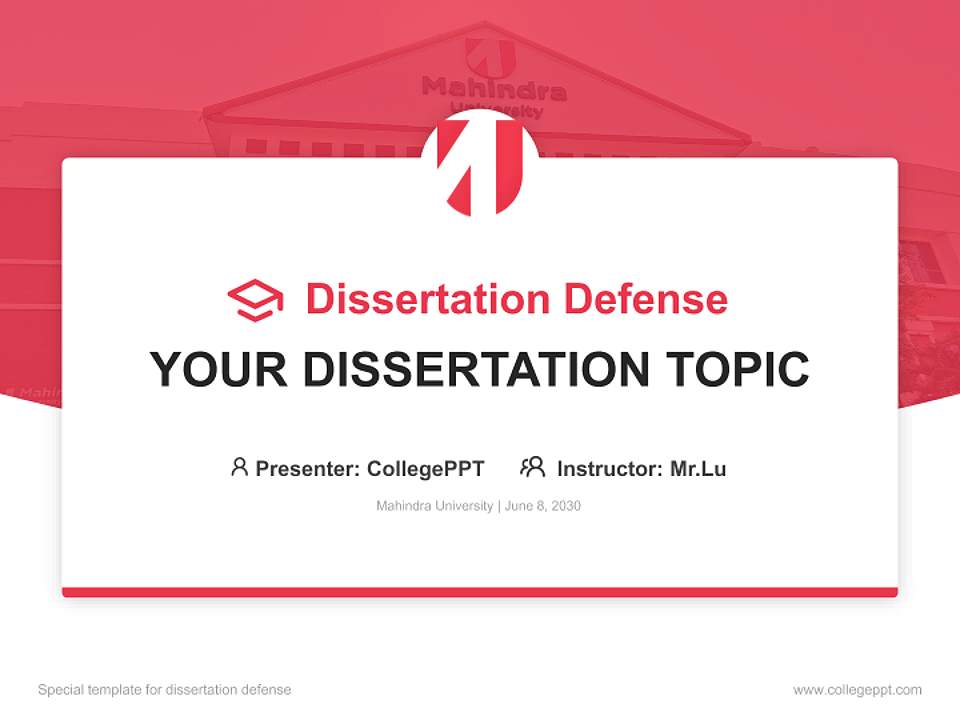 Mahindra University Graduation Thesis Defense PPT Template4:3 ratio PPT effect preview image7