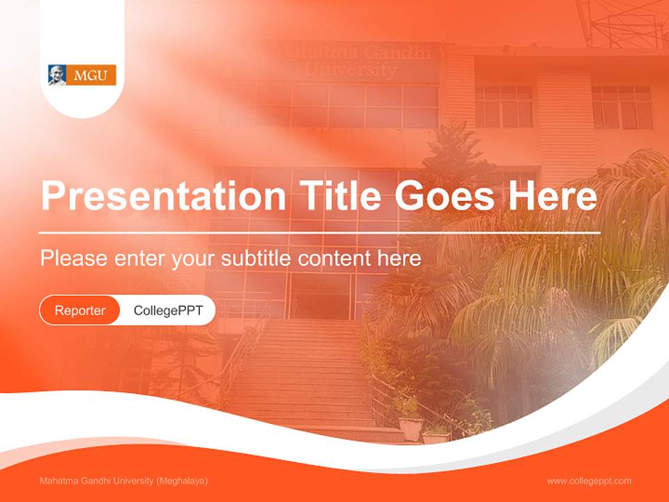 Mahatma Gandhi University (Meghalaya) Lecture Sharing and Networking Event PPT Template4:3 ratio PPT effect preview image4