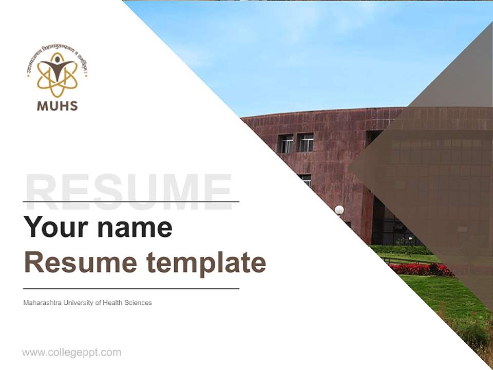 Maharashtra University of Health Sciences Resume PPT Template4:3 ratio PPT effect preview image5