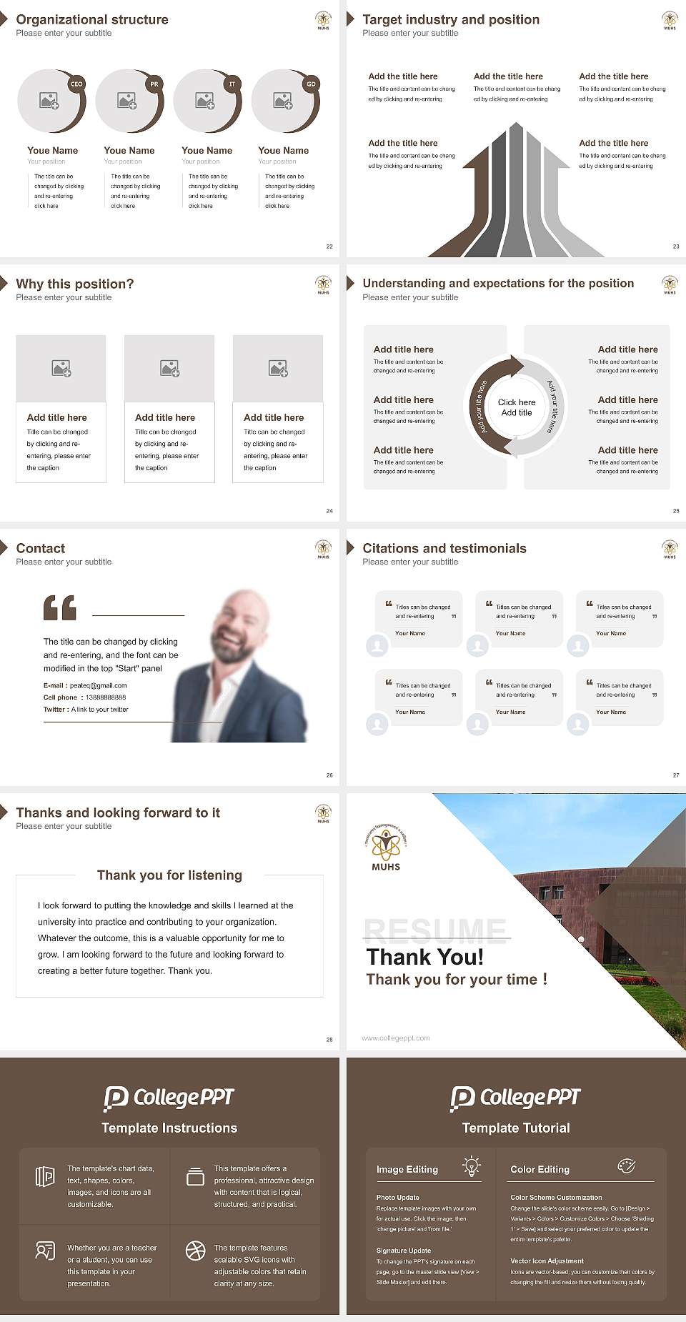 Maharashtra University of Health Sciences Resume PPT Template4:3 ratio PPT effect preview image4