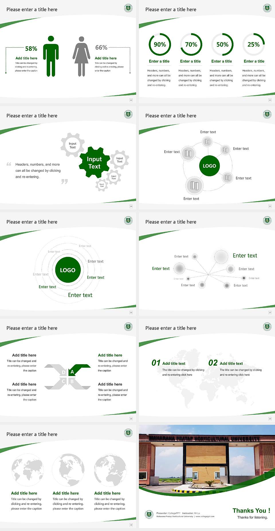 Maharana Pratap Horticultural University Course/Courseware Creation PPT Template4:3 ratio PPT effect preview image4