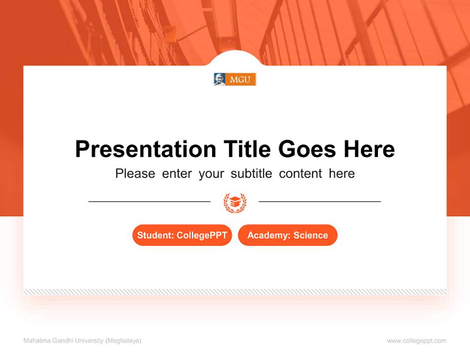 Mahatma Gandhi University (Meghalaya) National Scholarship Defense PPT Template4:3 ratio PPT effect preview image4