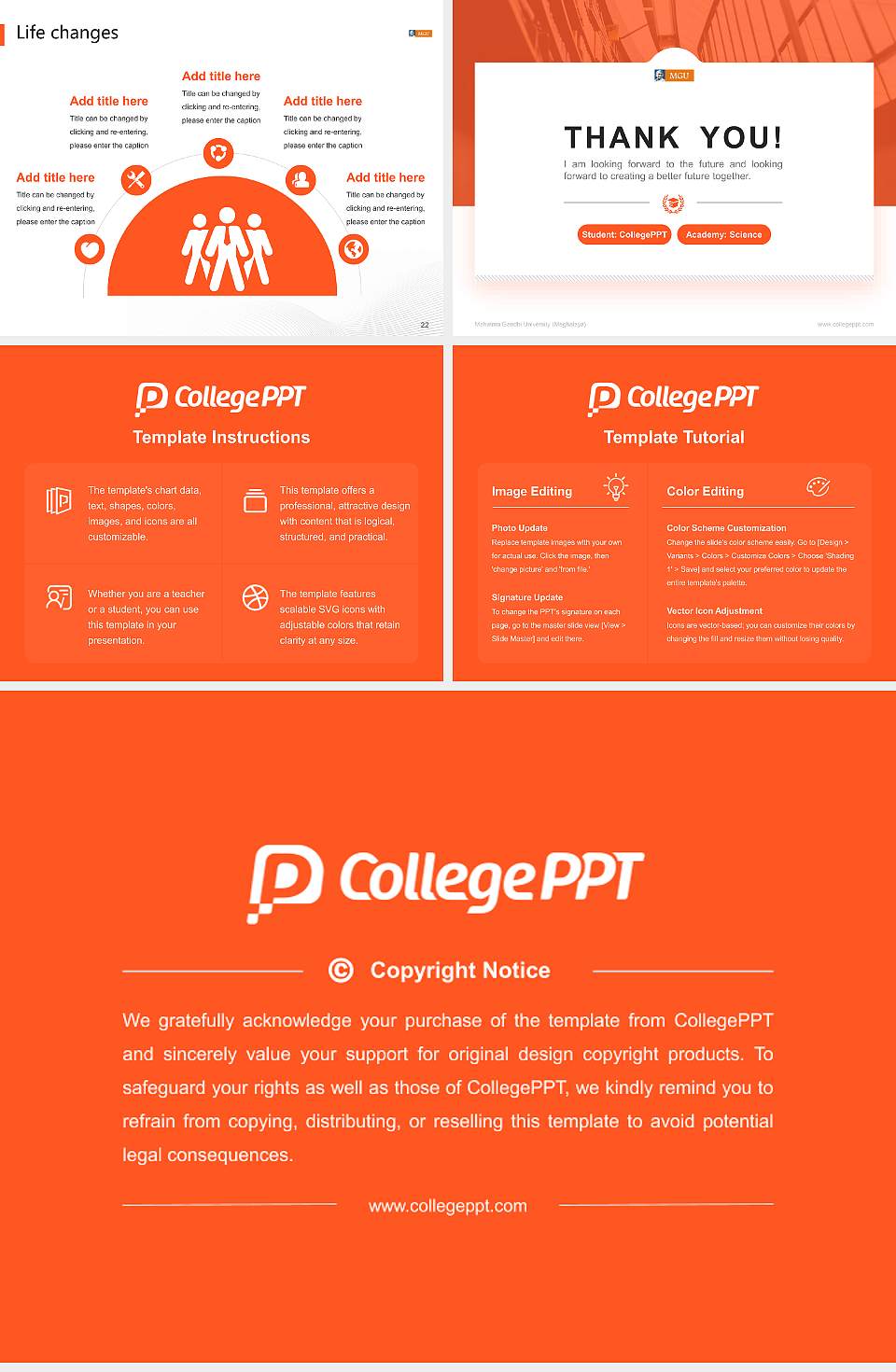 Mahatma Gandhi University (Meghalaya) National Scholarship Defense PPT Template4:3 ratio PPT effect preview image4