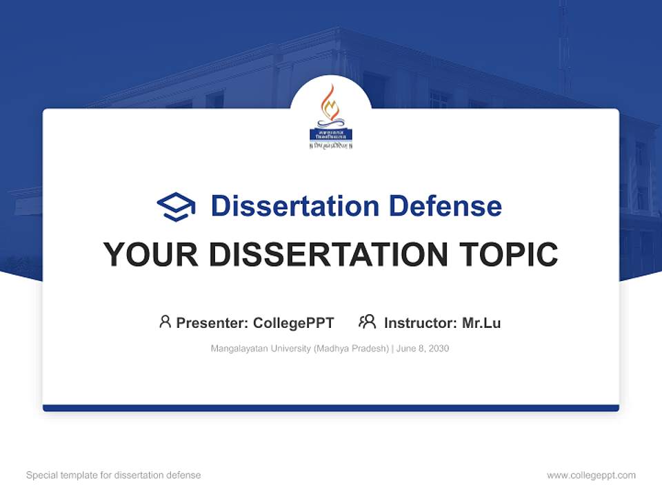 Mangalayatan University (Madhya Pradesh) Graduation Thesis Defense PPT Template4:3 ratio PPT effect preview image7