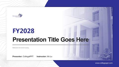 Maharishi Arvind University Academic Presentation/Research Findings Report PPT Template