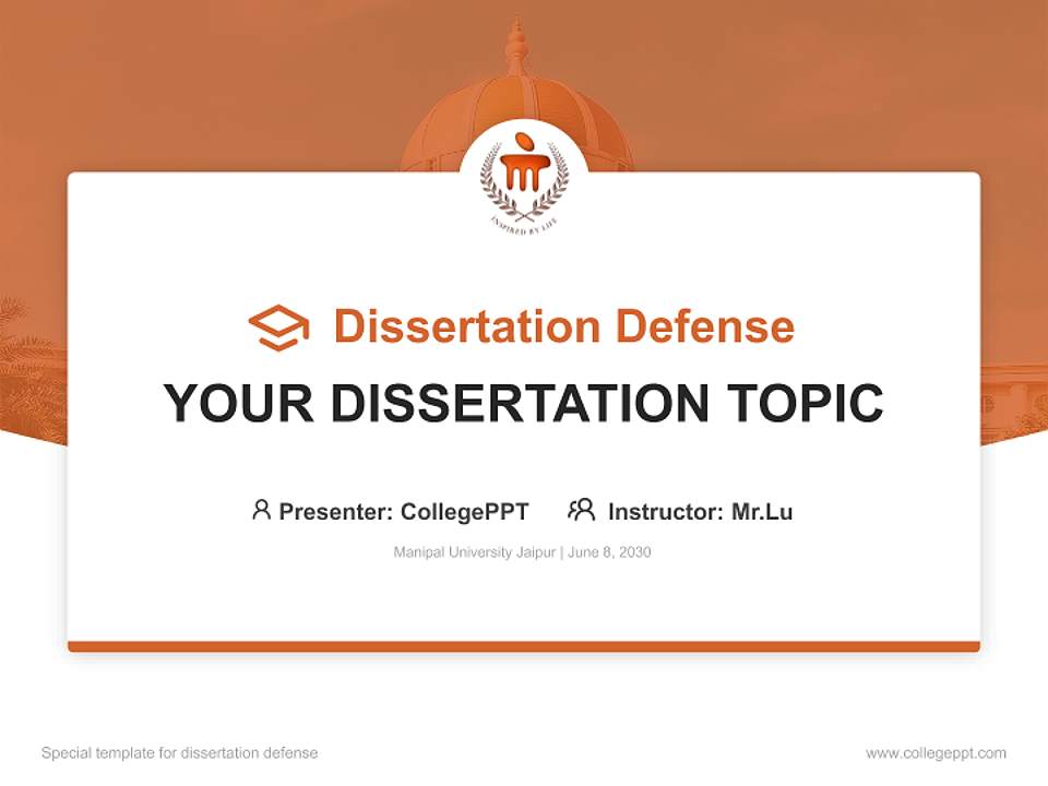 Manipal University Jaipur Graduation Thesis Defense PPT Template4:3 ratio PPT effect preview image7