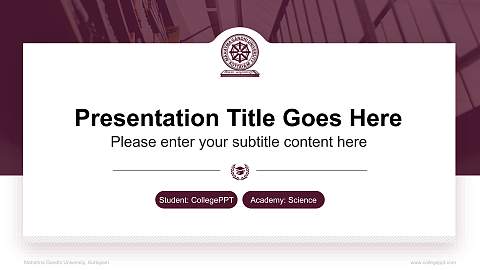 Mahatma Gandhi University, Kottayam National Scholarship Defense PPT Template
