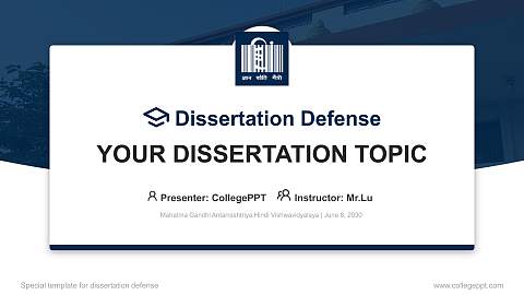 Mahatma Gandhi Antarrashtriya Hindi Vishwavidyalaya Graduation Thesis Defense PPT Template