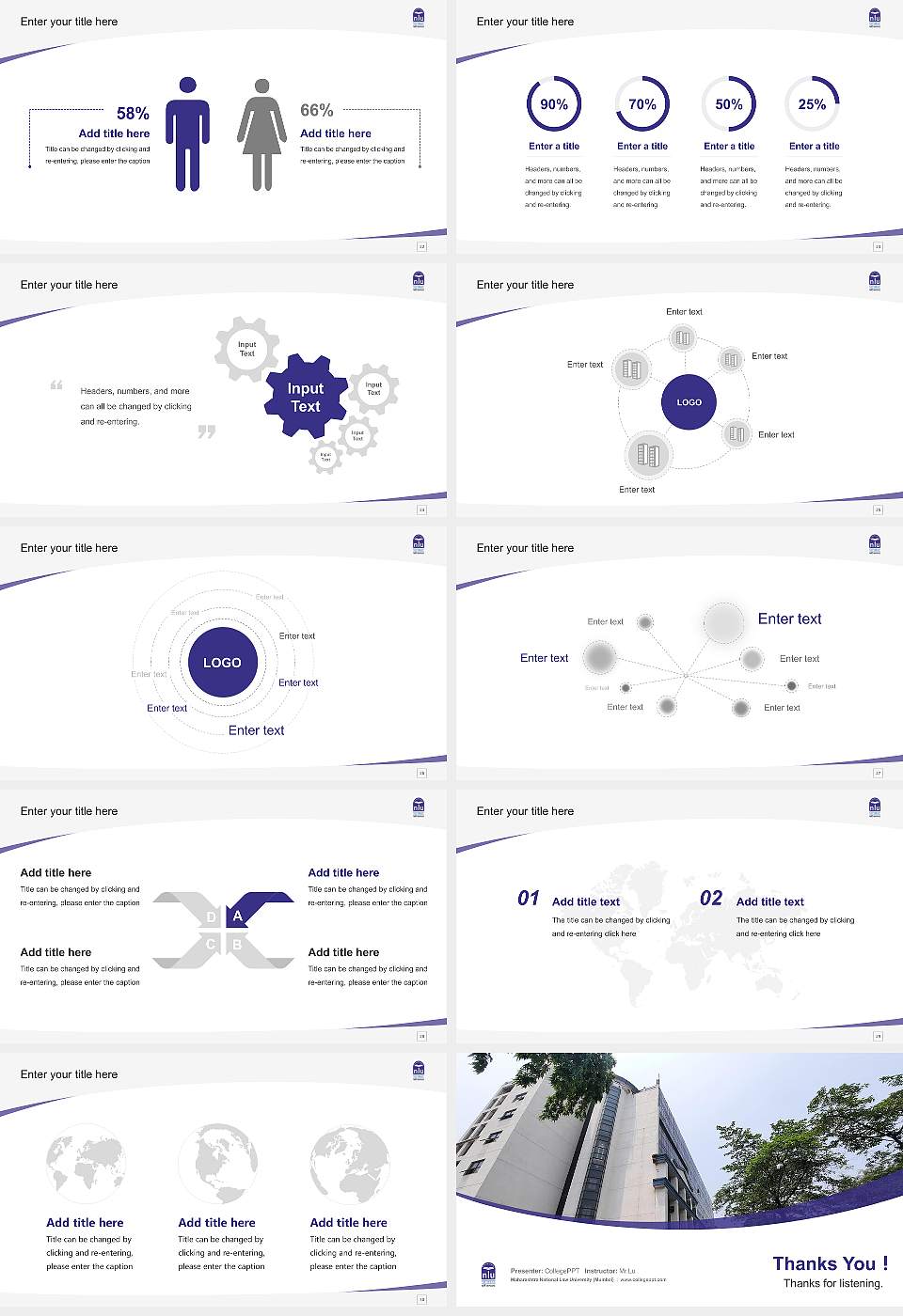 Maharashtra National Law University (Mumbai) Course/Courseware Creation PPT Template16:9 ratio PPT effect preview image4