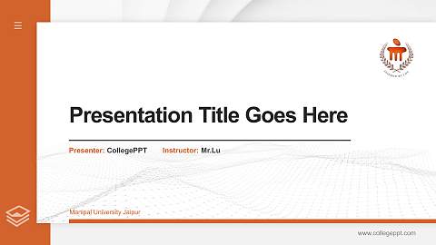Manipal University Jaipur Thesis Proposal/Graduation Defense PPT Template