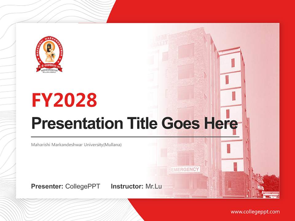 Maharishi Markandeshwar University(Mullana) Academic Presentation/Research Findings Report PPT Template4:3 ratio PPT effect preview image5
