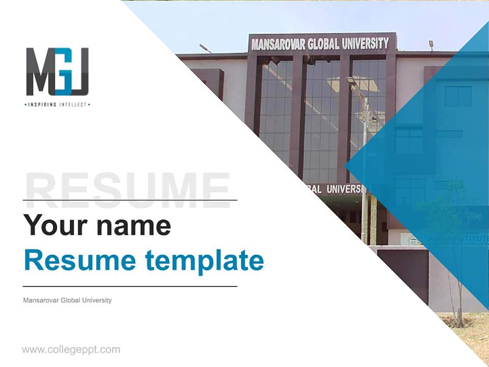 Mansarovar Global University Resume PPT Template4:3 ratio PPT effect preview image5