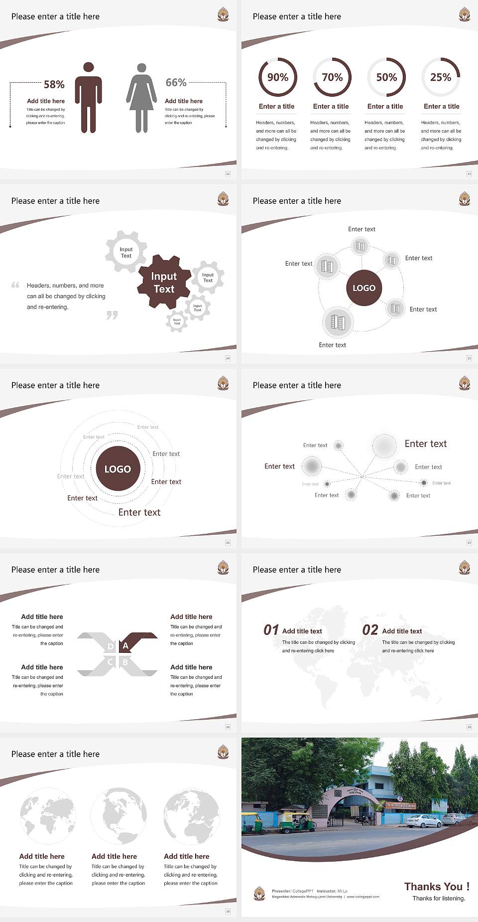 Maganbhai Adenwala Mahagujarat University Course/Courseware Creation PPT Template4:3 ratio PPT effect preview image4