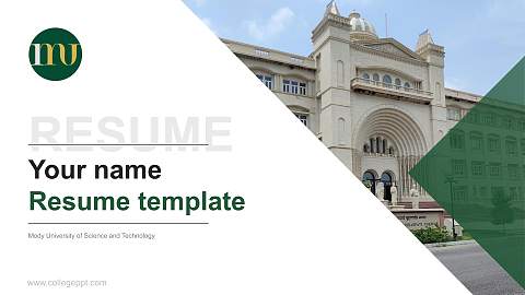 Mody University of Science and Technology Resume PPT Template