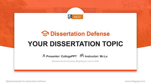 Mahatma Gandhi University (Meghalaya) Graduation Thesis Defense PPT Template
