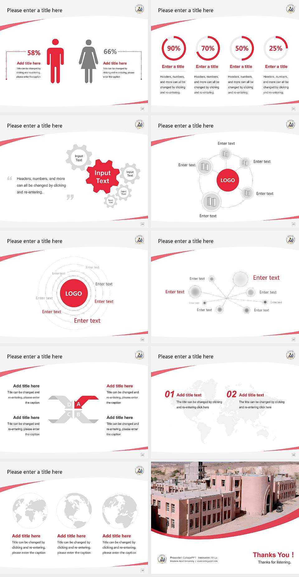 Maulana Azad University Course/Courseware Creation PPT Template4:3 ratio PPT effect preview image4