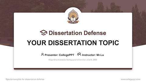 Maganbhai Adenwala Mahagujarat University Graduation Thesis Defense PPT Template