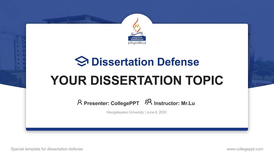Mangalayatan University Graduation Thesis Defense PPT Template16:9 ratio PPT effect preview image