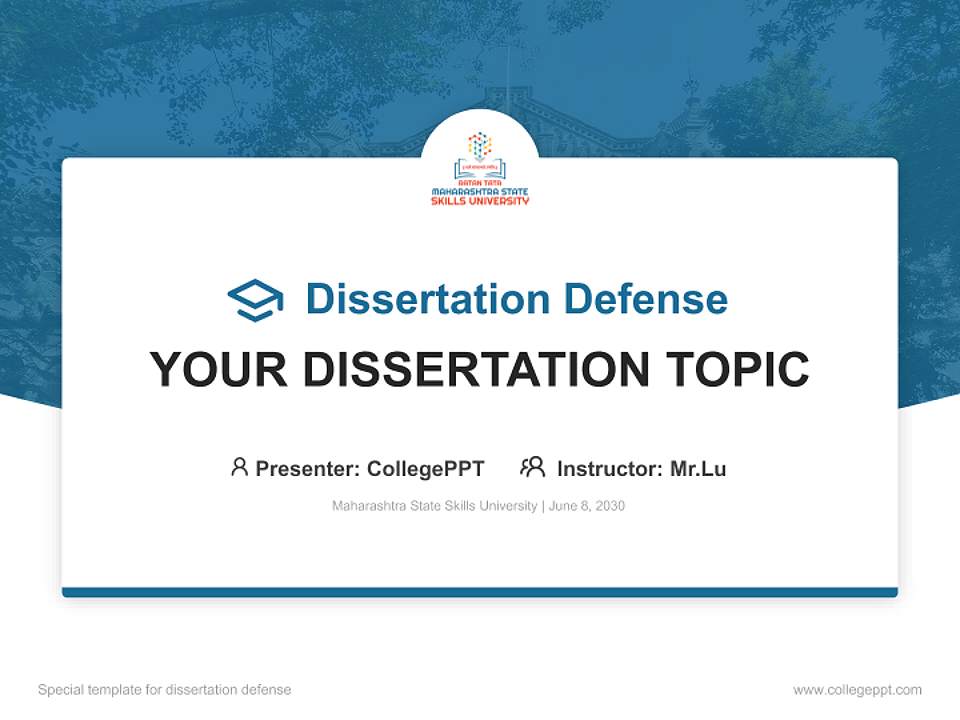 Maharashtra State Skills University Graduation Thesis Defense PPT Template4:3 ratio PPT effect preview image7