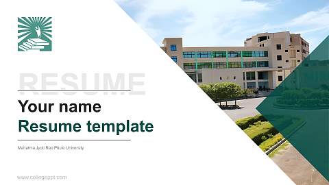 Mahatma Jyoti Rao Phule University Resume PPT Template