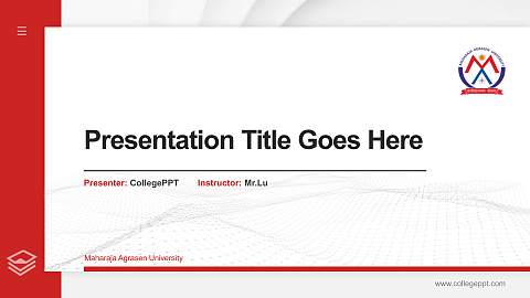 Maharaja Agrasen University Thesis Proposal/Graduation Defense PPT Template