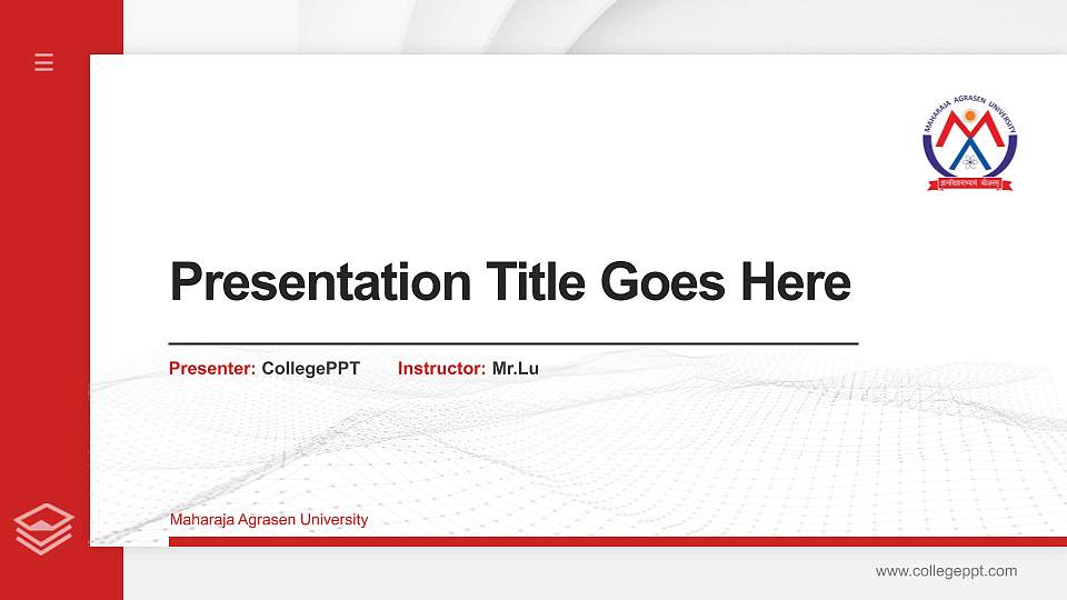 Maharaja Agrasen University Thesis Proposal/Graduation Defense PPT Template16:9 ratio PPT effect preview image