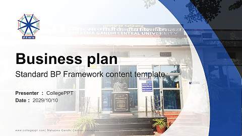 Mahatma Gandhi Central University Competition/Entrepreneurship Contest PPT Template