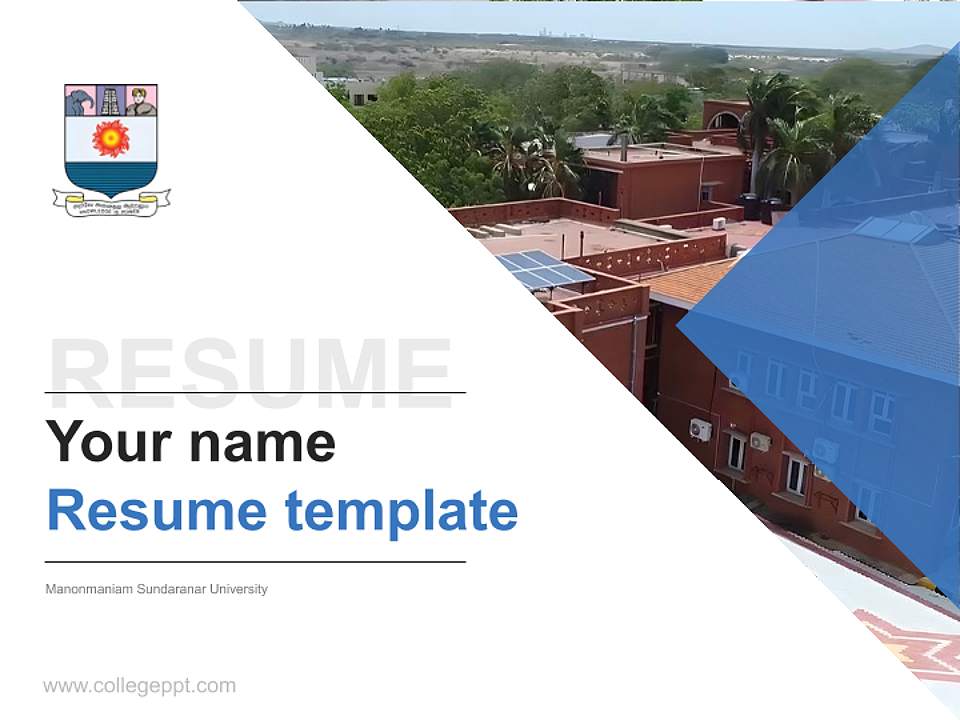 Manonmaniam Sundaranar University Resume PPT Template4:3 ratio PPT effect preview image5