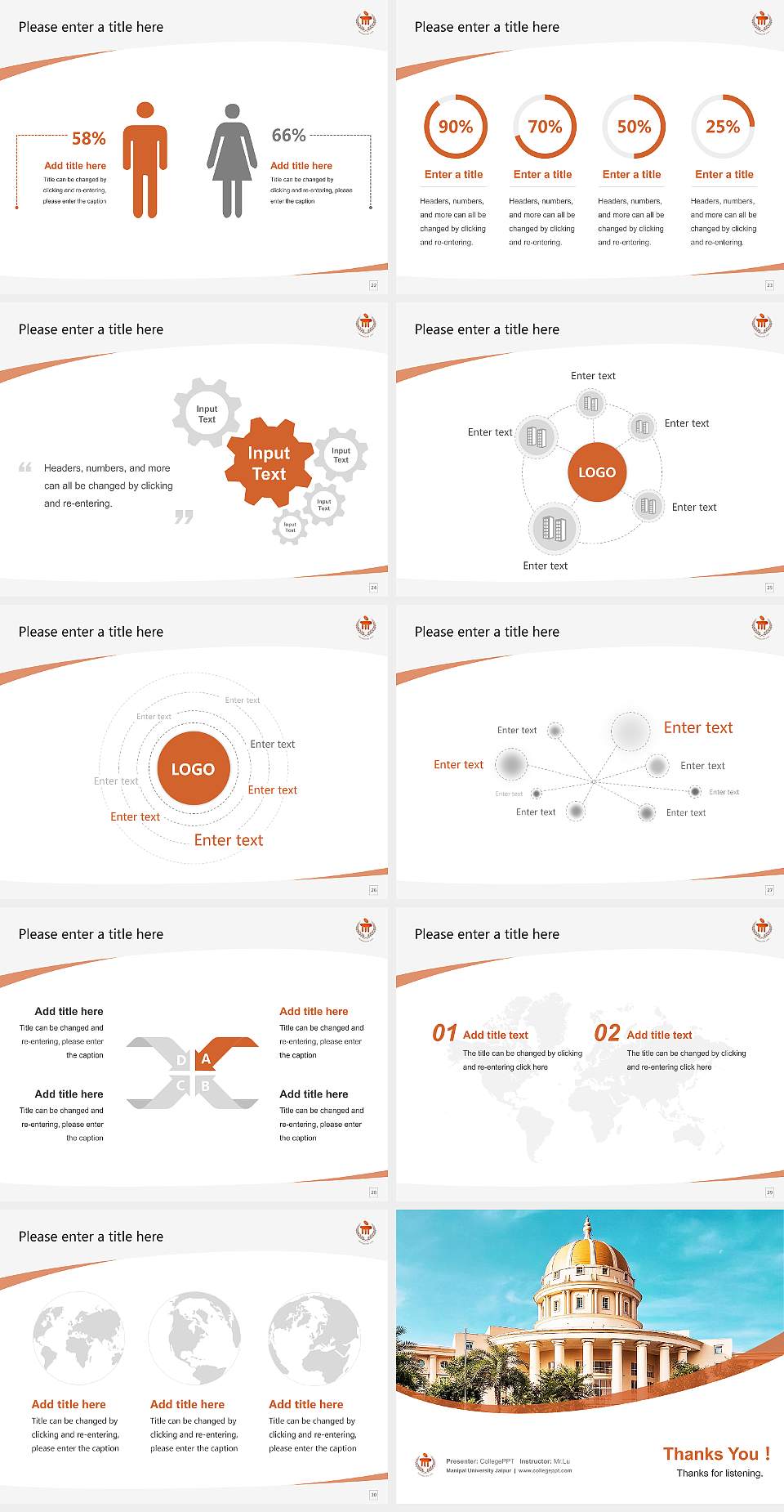 Manipal University Jaipur Course/Courseware Creation PPT Template4:3 ratio PPT effect preview image4