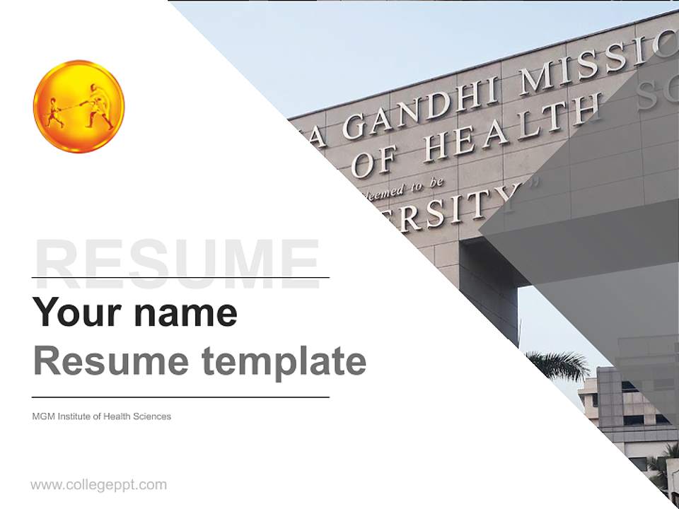 MGM Institute of Health Sciences Resume PPT Template4:3 ratio PPT effect preview image5